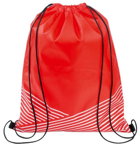 Obrázky: Polyesterový ruksak s reflex. pásmi, červený, Obrázok 2