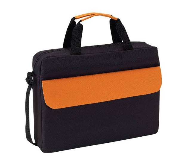 Obrázky: Polyesterová konferenčná taška s oranžovou klopou, Obrázok 2