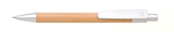 Obrázky: Bambusové guličkové pero, strieborné plast.doplnky, Obrázok 2