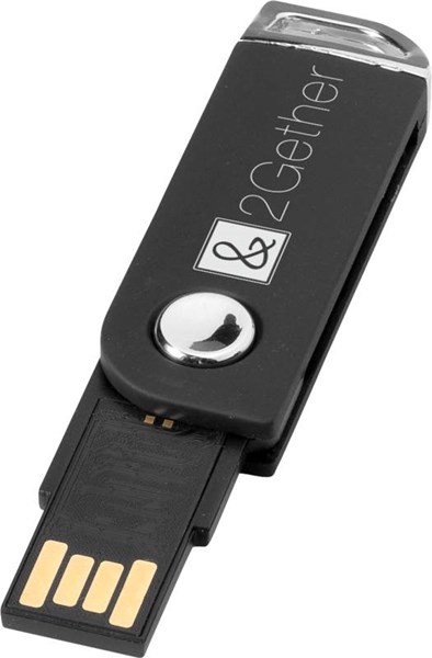 Obrázky: Čierny otočný USB flash disk, úchyt na kľúče, 1GB, Obrázok 8