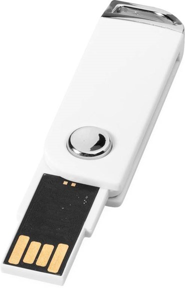 Obrázky: Biely otočný USB flash disk, úchyt na kľúče, 32GB, Obrázok 3