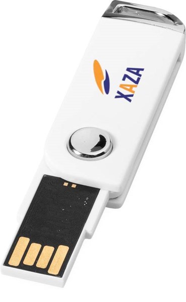 Obrázky: Biely otočný USB flash disk, úchyt na kľúče, 32GB, Obrázok 8