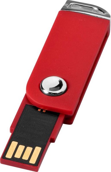 Obrázky: Červený otočný USB flash disk, úchyt na kľúče, 2GB, Obrázok 2