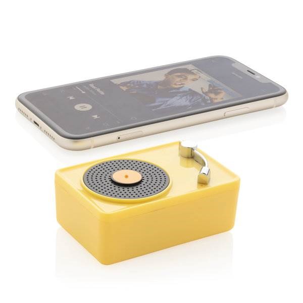 Obrázky: Mini Vintage bezdrôtový reproduktor 3W, žltý