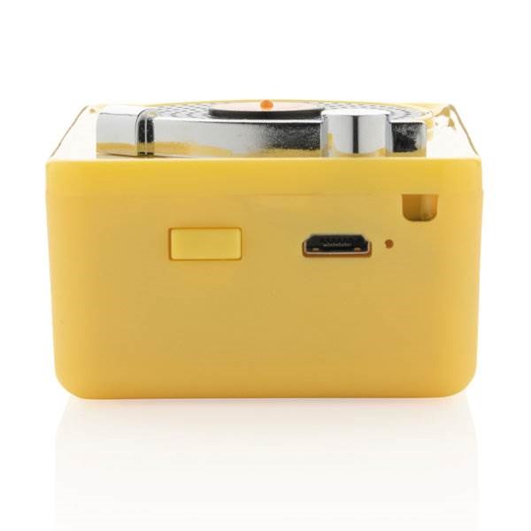Obrázky: Mini Vintage bezdrôtový reproduktor 3W, žltý, Obrázok 4