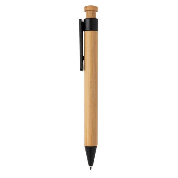 Obrázky: Bambusové pero s čiernym klipom z pšeničnej slamy, Obrázok 2