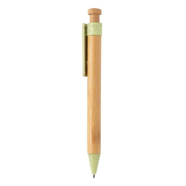 Obrázky: Bambusové pero so zeleným klipom z pšeničnej slamy, Obrázok 2