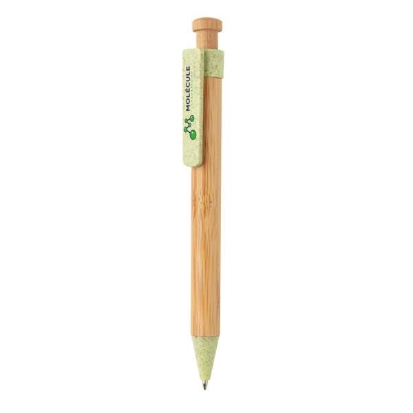 Obrázky: Bambusové pero so zeleným klipom z pšeničnej slamy, Obrázok 4