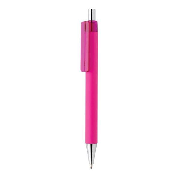 Obrázky: Ružové pero X8 s pogumovaným povrchom
