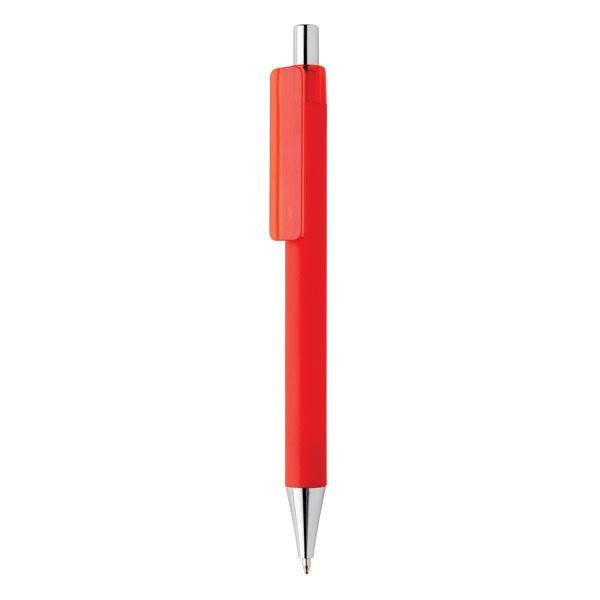 Obrázky: Červené pero X8 s pogumovaným povrchom
