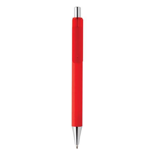 Obrázky: Červené pero X8 s pogumovaným povrchom, Obrázok 2