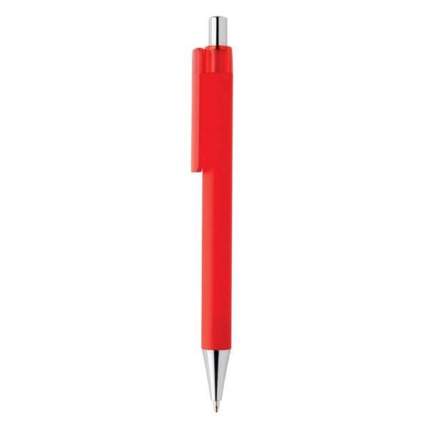 Obrázky: Červené pero X8 s pogumovaným povrchom, Obrázok 3