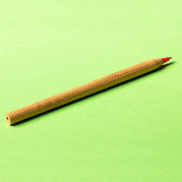 Obrázky: Guličkové pero z bambusu, červené
