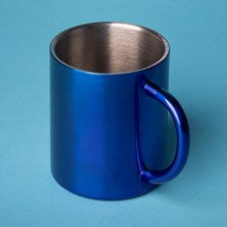 Obrázky: Hrnček z nerez ocele 240 ml, modrý