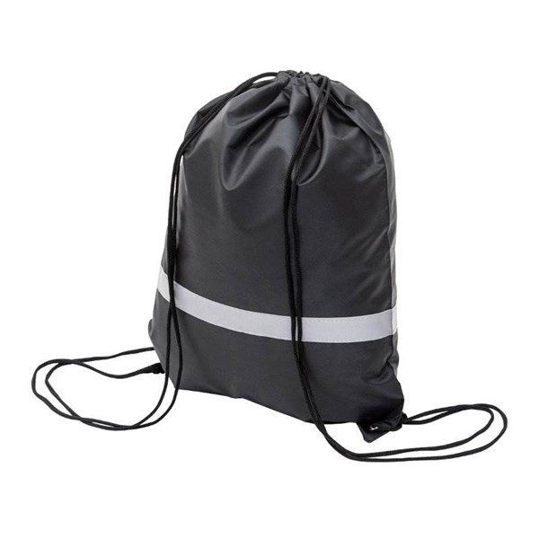 Obrázky: Sťahovací ruksak sreflexným pásikom, čierny