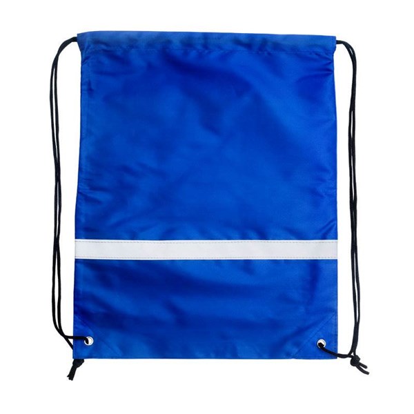 Obrázky: Sťahovací ruksak sreflexným pásikom, modrý, Obrázok 3
