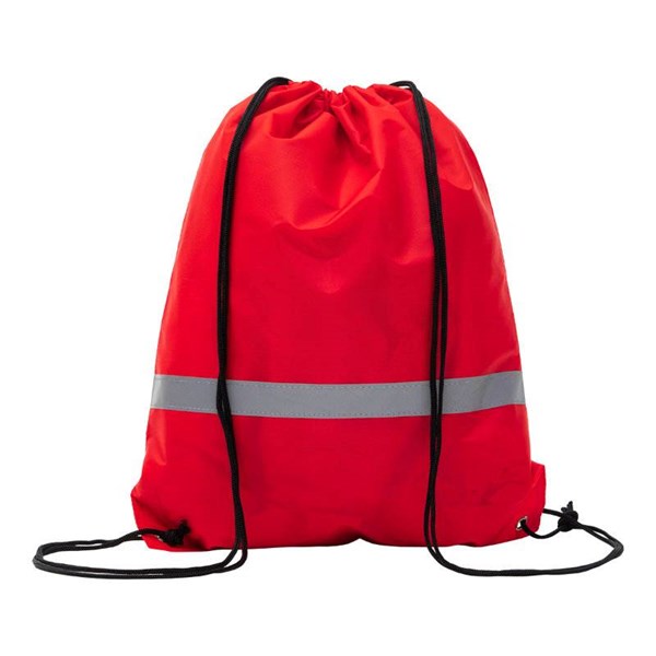 Obrázky: Sťahovací ruksak sreflexným pásikom, červený