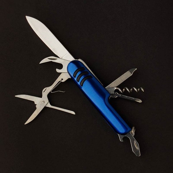 Obrázky: Sada baterky a vreckového noža s 9 funkciami,modrá, Obrázok 8
