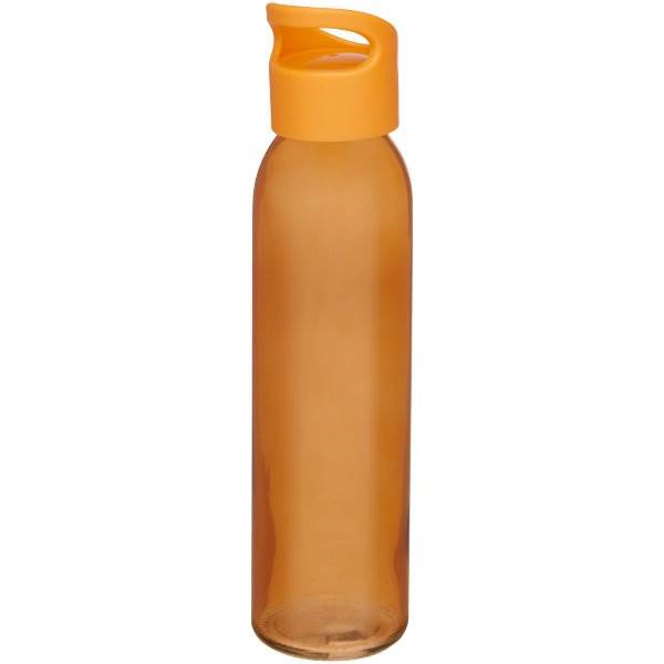 Obrázky: Sklenená športová fľaša 500ml, oranžová, Obrázok 3