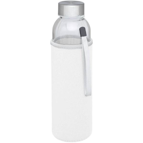Obrázky: Biela sklenená športová fľaša, 500ml