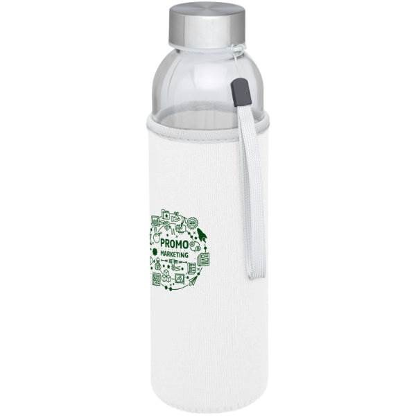 Obrázky: Biela sklenená športová fľaša, 500ml, Obrázok 6