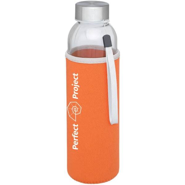 Obrázky: Oranžová sklenená športová fľaša, 500ml, Obrázok 6