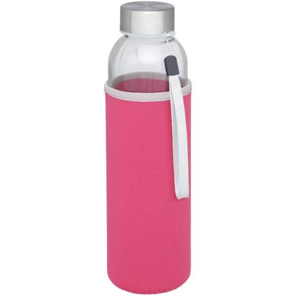 Obrázky: Ružová aklenená športová fľaša, 500ml