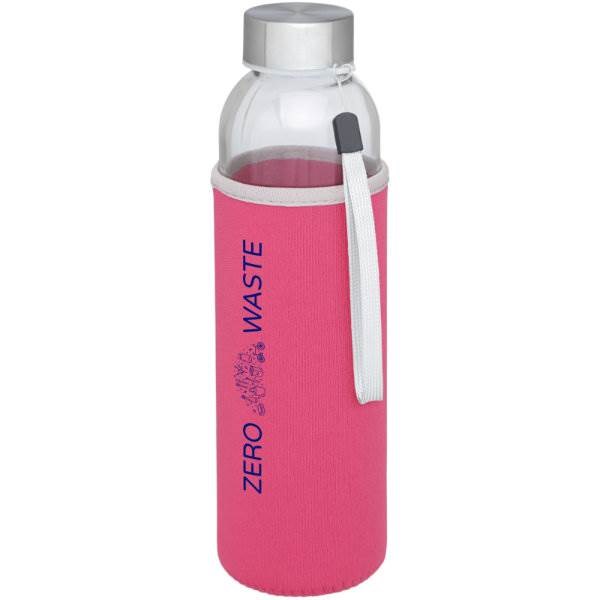 Obrázky: Ružová aklenená športová fľaša, 500ml, Obrázok 6