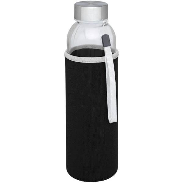 Obrázky: Čierna sklenená športová fľaša, 500ml