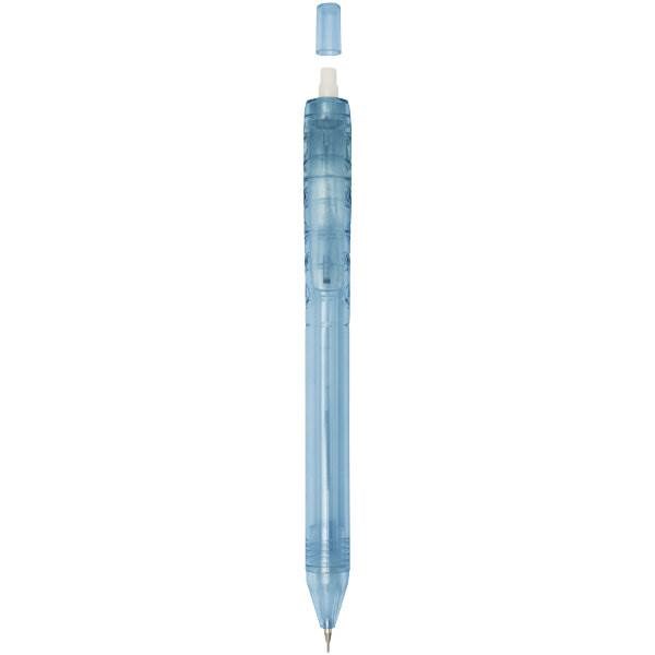 Obrázky: Transparentné modré RPET guličkové pero, ČN, Obrázok 2