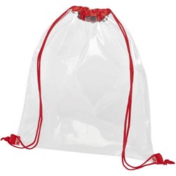 Obrázky: Priehľadný ruksak s červenými šnúrkami