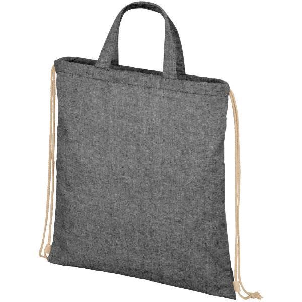 Obrázky: Čierna taška/ruksak z recykl. bavlny, 210g