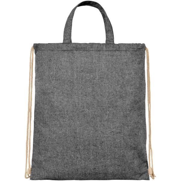 Obrázky: Čierna taška/ruksak z recykl. bavlny, 210g, Obrázok 3