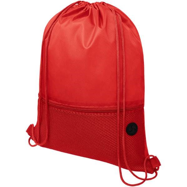 Obrázky: Červený ruksak, 1 vrecko na zips, otvor slúchadlá