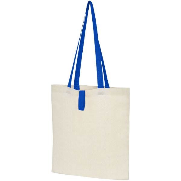 Obrázky: Prírodná nákupná taška, modré rukoväte, BA 100g