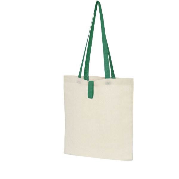 Obrázky: Prírodná nákupná taška, zelené rukoväte, BA 100g, Obrázok 4