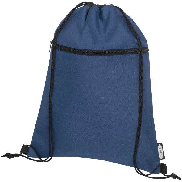 Obrázky: Tm.modrý/čierny melanž ruksak,vrecko na zips, RPET