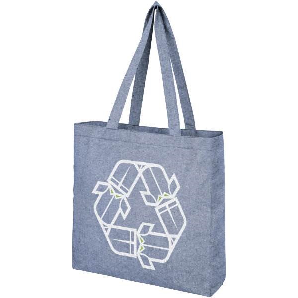 Obrázky: Nákupná taška z recykl. BA a PES, 210g, modrá, Obrázok 3