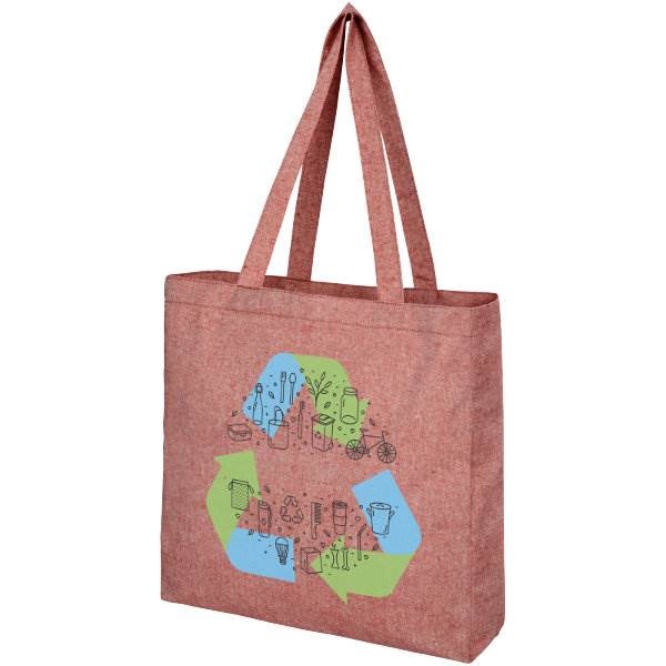 Obrázky: Nákupná taška z recykl. BA a PES, 210g, červená, Obrázok 3