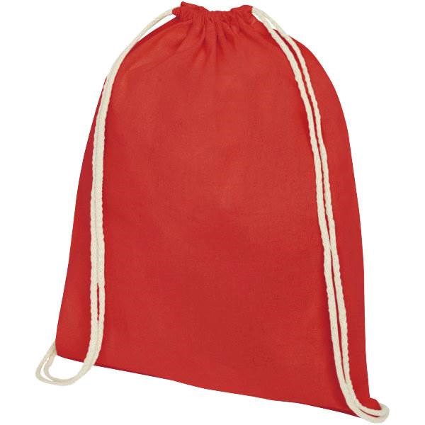 Obrázky: Červený ruksak z bavlny 140 g/m²