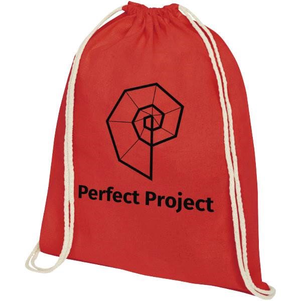 Obrázky: Červený ruksak z bavlny 140 g/m², Obrázok 5