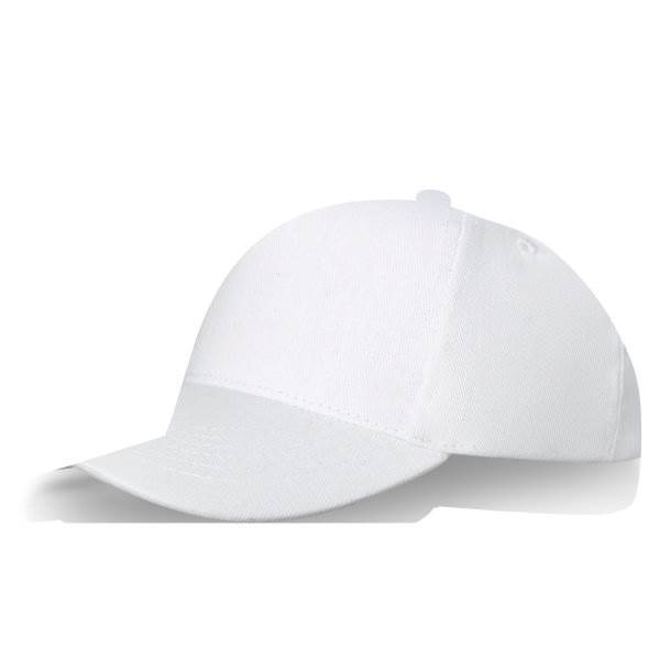 Obrázky: Biela 5panelová čiapka s kovovou prackou