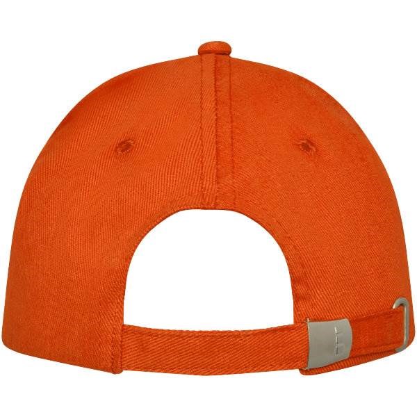 Obrázky: Oranžová 5panelová čiapka s kovovou prackou, Obrázok 2