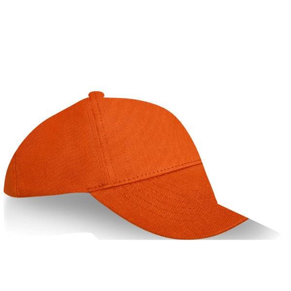 Obrázky: Oranžová 5panelová čiapka s kovovou prackou, Obrázok 5