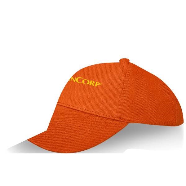 Obrázky: Oranžová 5panelová čiapka s kovovou prackou, Obrázok 6