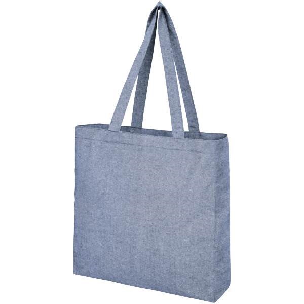 Obrázky: Nákupná taška z recykl. BA a PES, 210g, modrá, Obrázok 4
