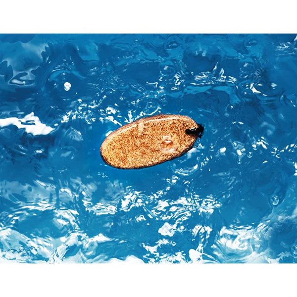 Obrázky: Oválna plávajúca korková kľúčenka s modrou šnúrkou, Obrázok 3