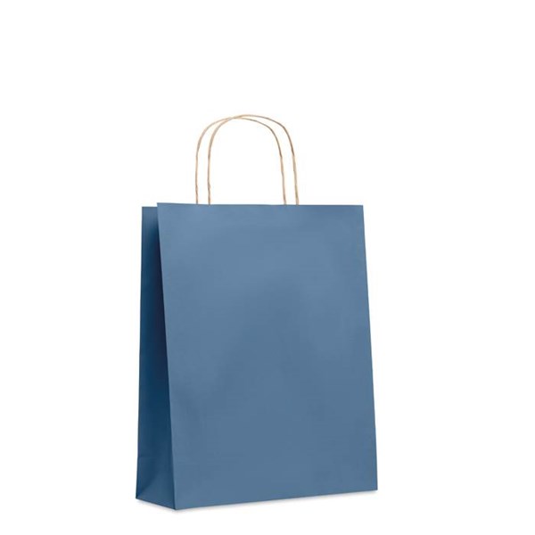 Obrázky: Papierová taška modrá 25x11x32cm, skrútená rukoväť, Obrázok 1