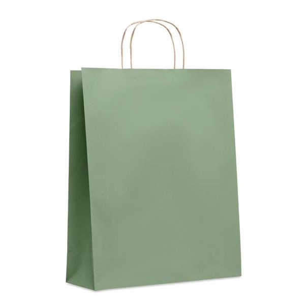 Obrázky: Papier. taška zelená 32x12x40cm,skrútená rukoväť, Obrázok 1