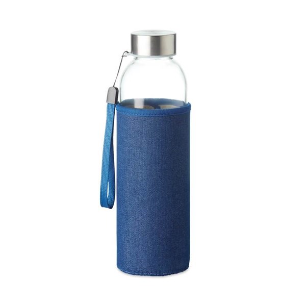 Obrázky: Sklenená fľaša 500ml v modrom neoprenovom puzdre